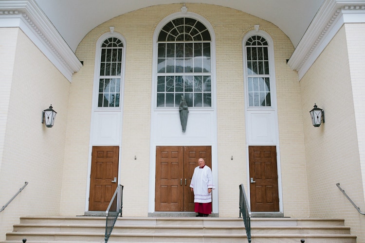 priest awaits bride's arrival