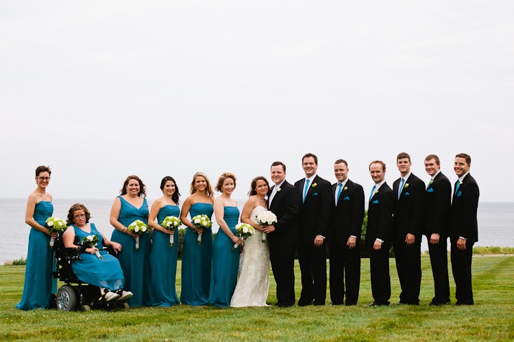 branford house wedding party portrait on lawn