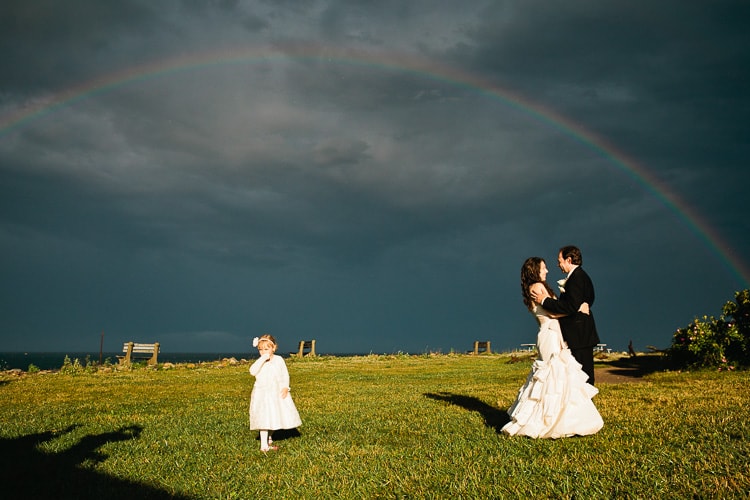 rainbow at a Seacost Science Center wedding