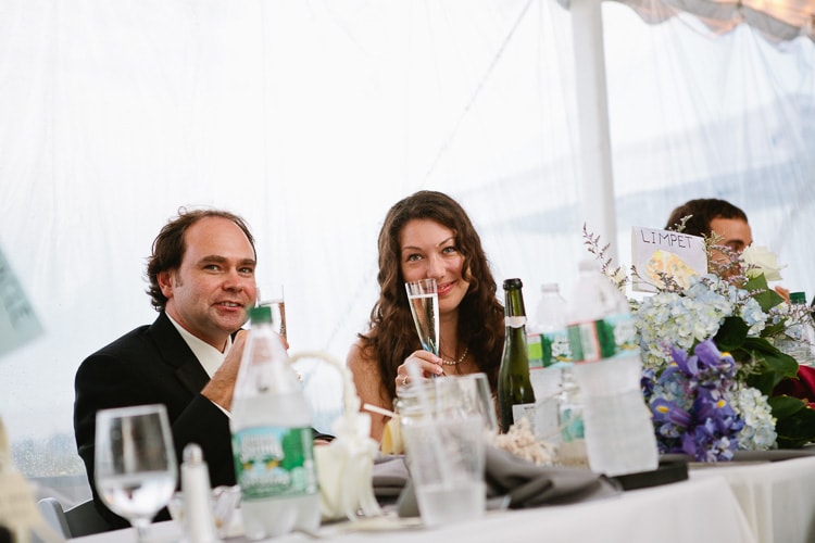 tented wedding reception at the Seacoast Science center