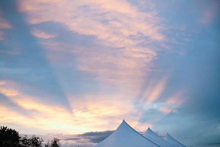 tented wedding reception at the Seacoast Science center