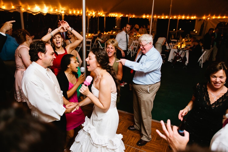 dancing at a wedding reception at the Seacoast Science center