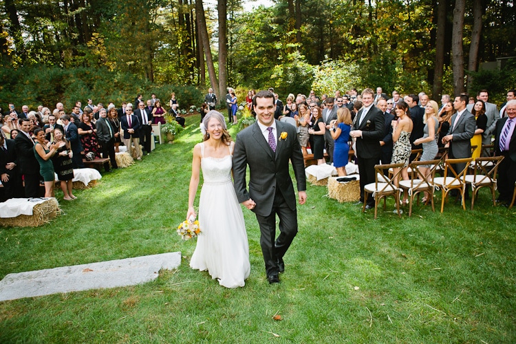 joyful backyard wedding in Walpole MA