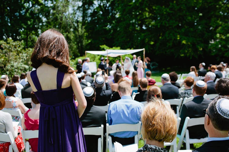 outdoor Jewish wedding at Linden Place