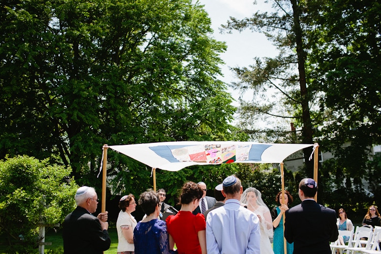 outdoor Jewish wedding at Linden Place