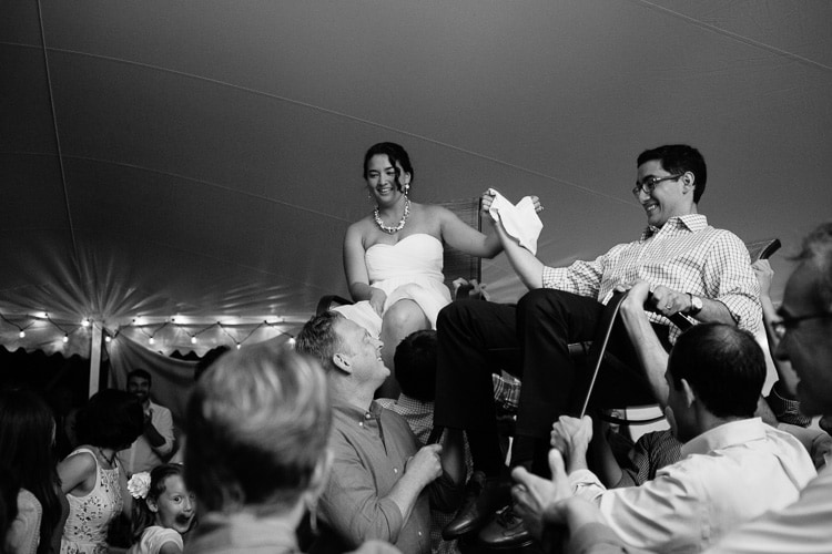 hora at tented wedding reception