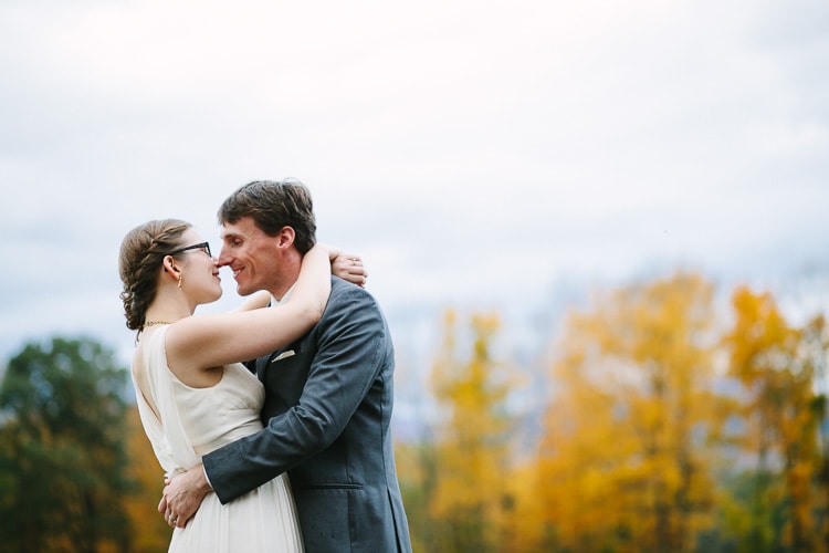 autumn wedding portrait with fall foliage in the Berkshires