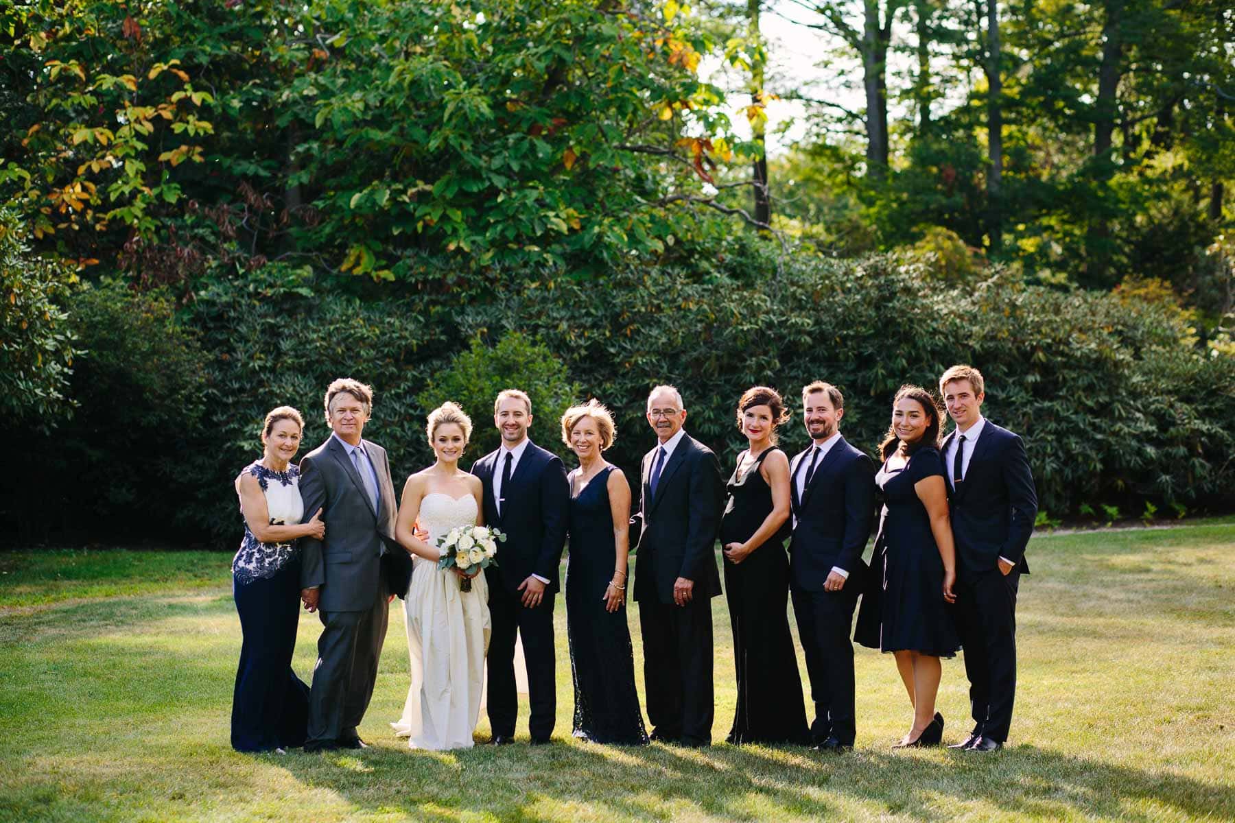 posed family photos at outdoor estate wedding