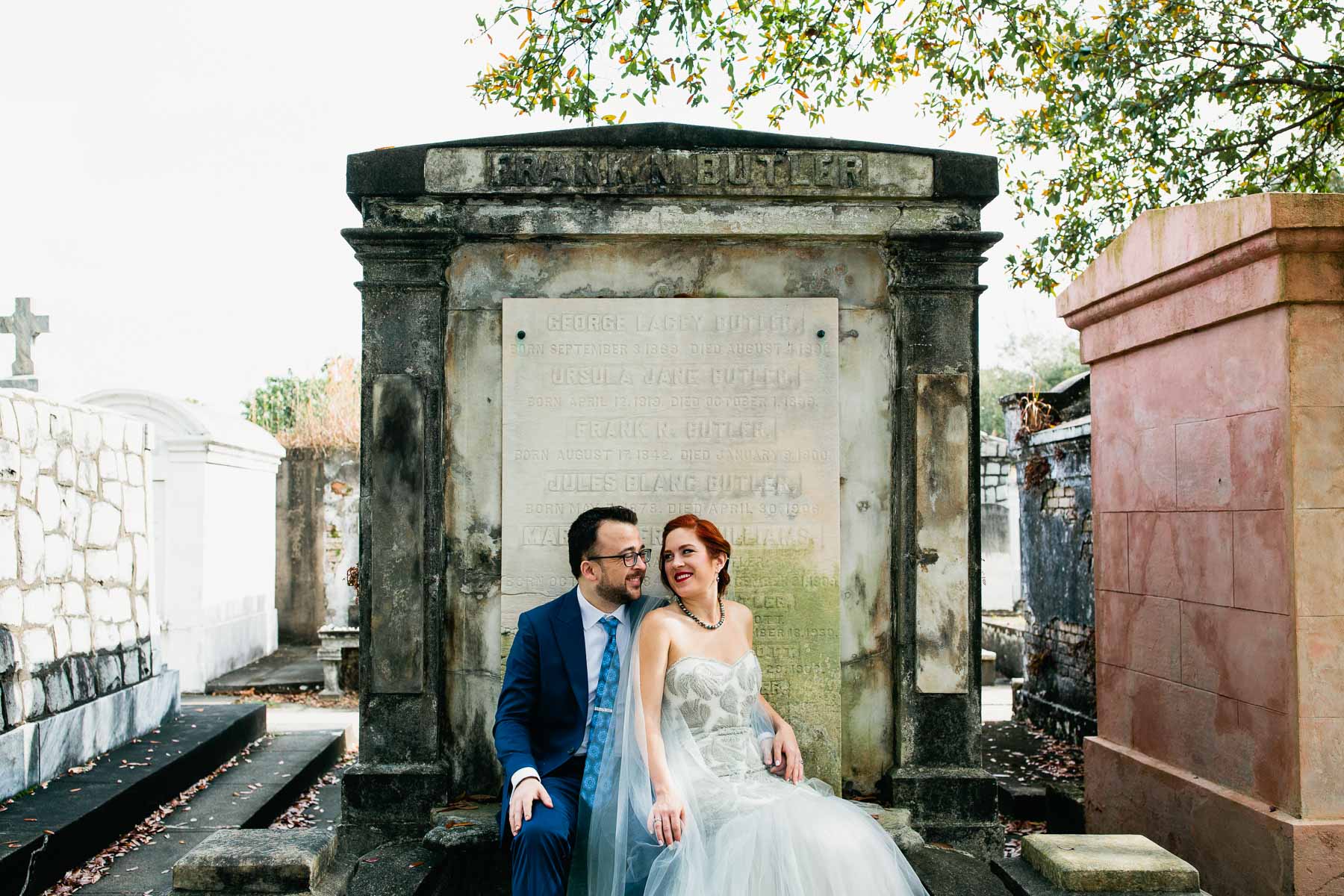 New Orleans cemetery wedding photos | Day after portrait session in Lafayette Cemetery | Kelly Benvenuto Photography