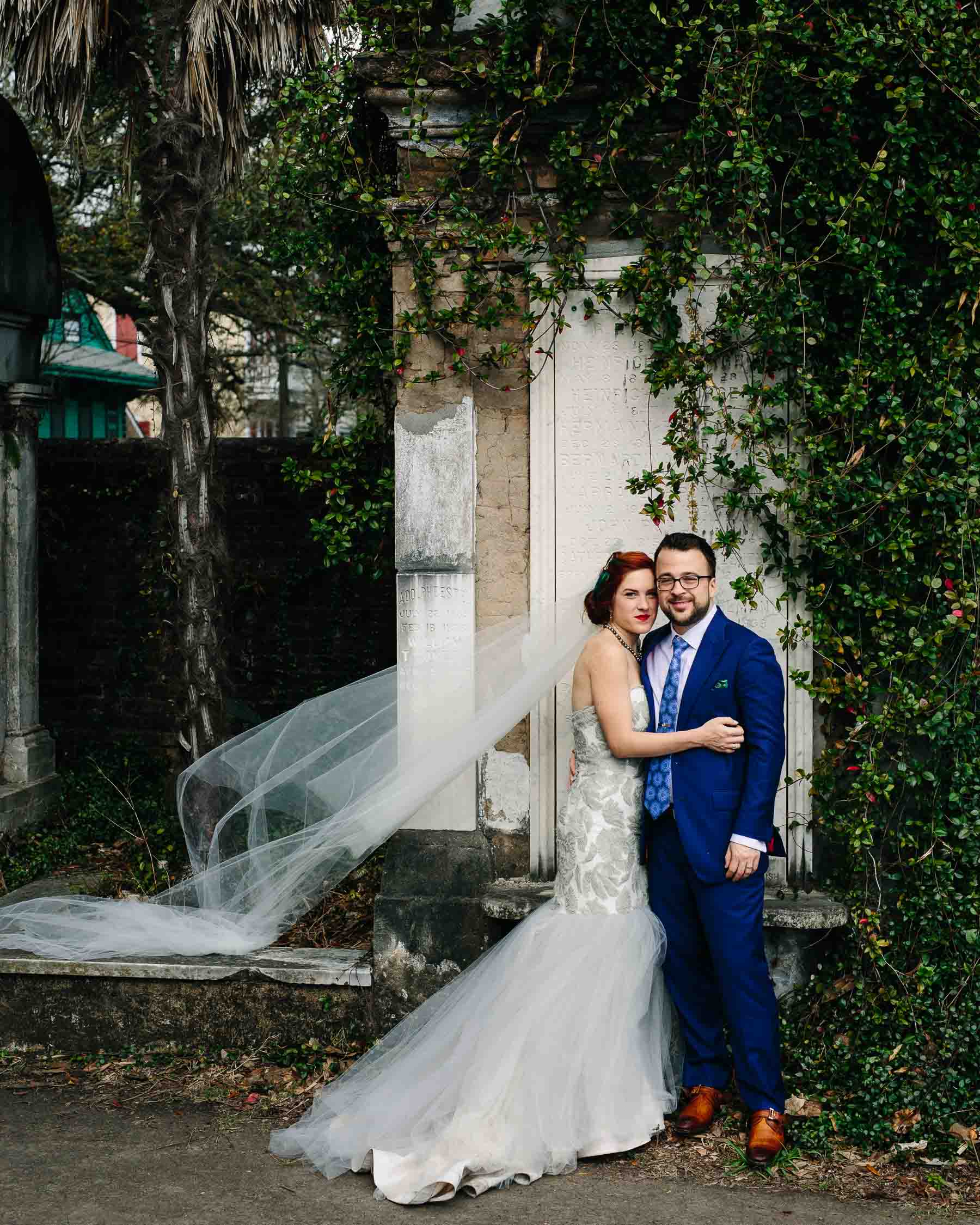 New Orleans cemetery wedding photos | Day after portrait session in Lafayette Cemetery | Kelly Benvenuto Photography