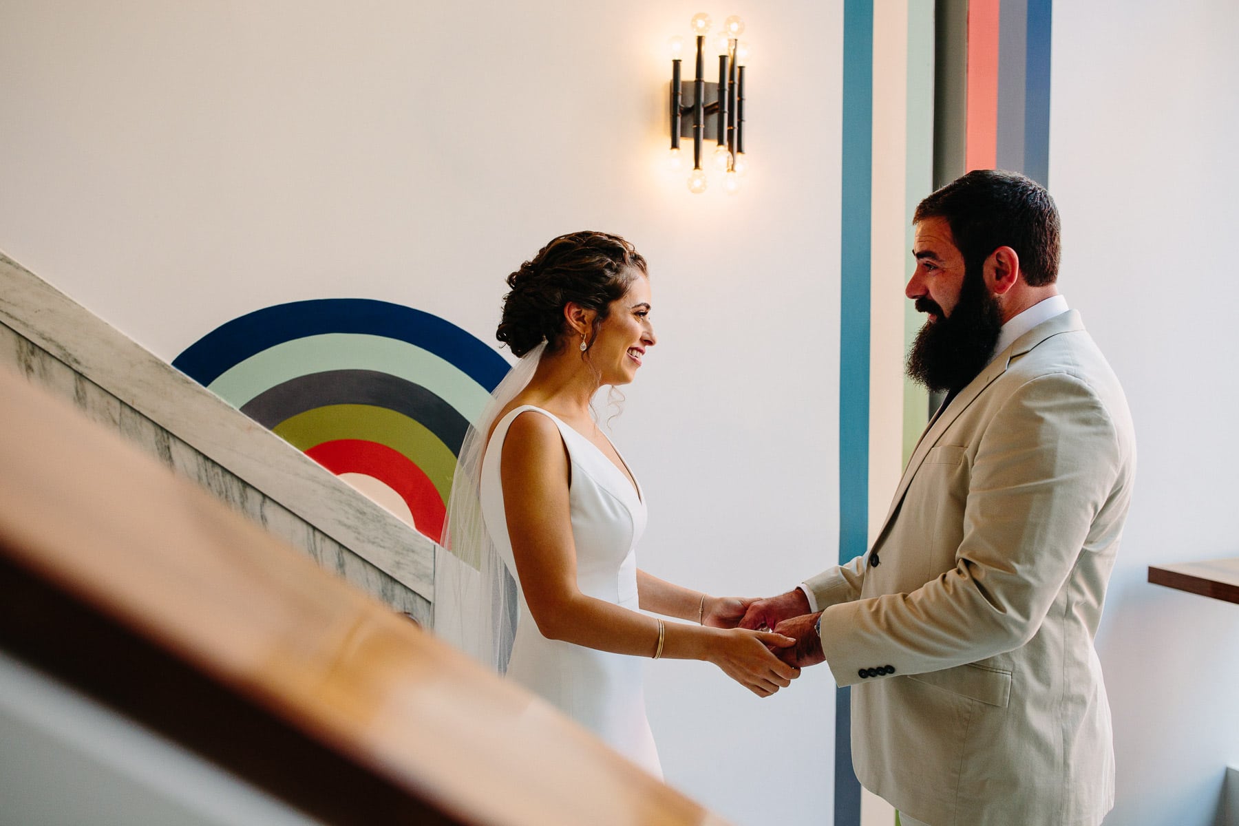 wedding first look at the Hotel Salem | Kelly Benvenuto Photography | Boston wedding photographer
