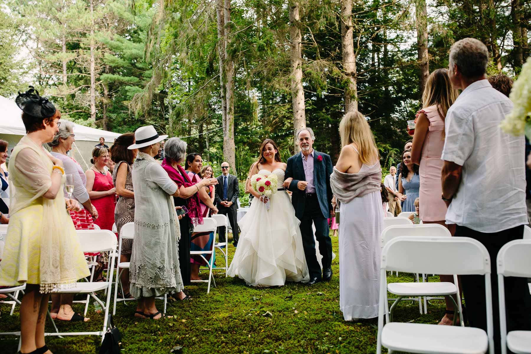 backyard wedding ceremony in Northampton MA | Kelly Benvenuto Wedding Photography