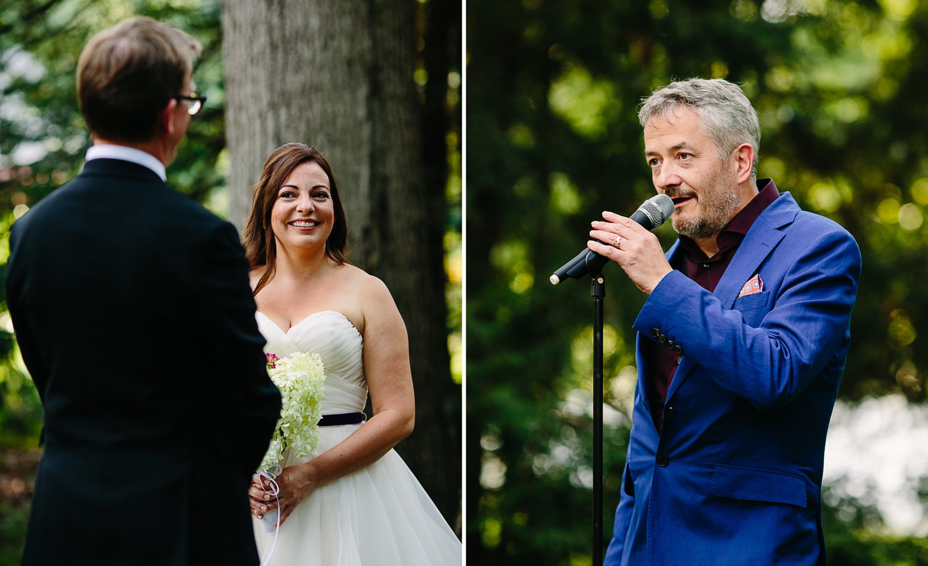 backyard wedding ceremony in Northampton MA | Kelly Benvenuto Wedding Photography