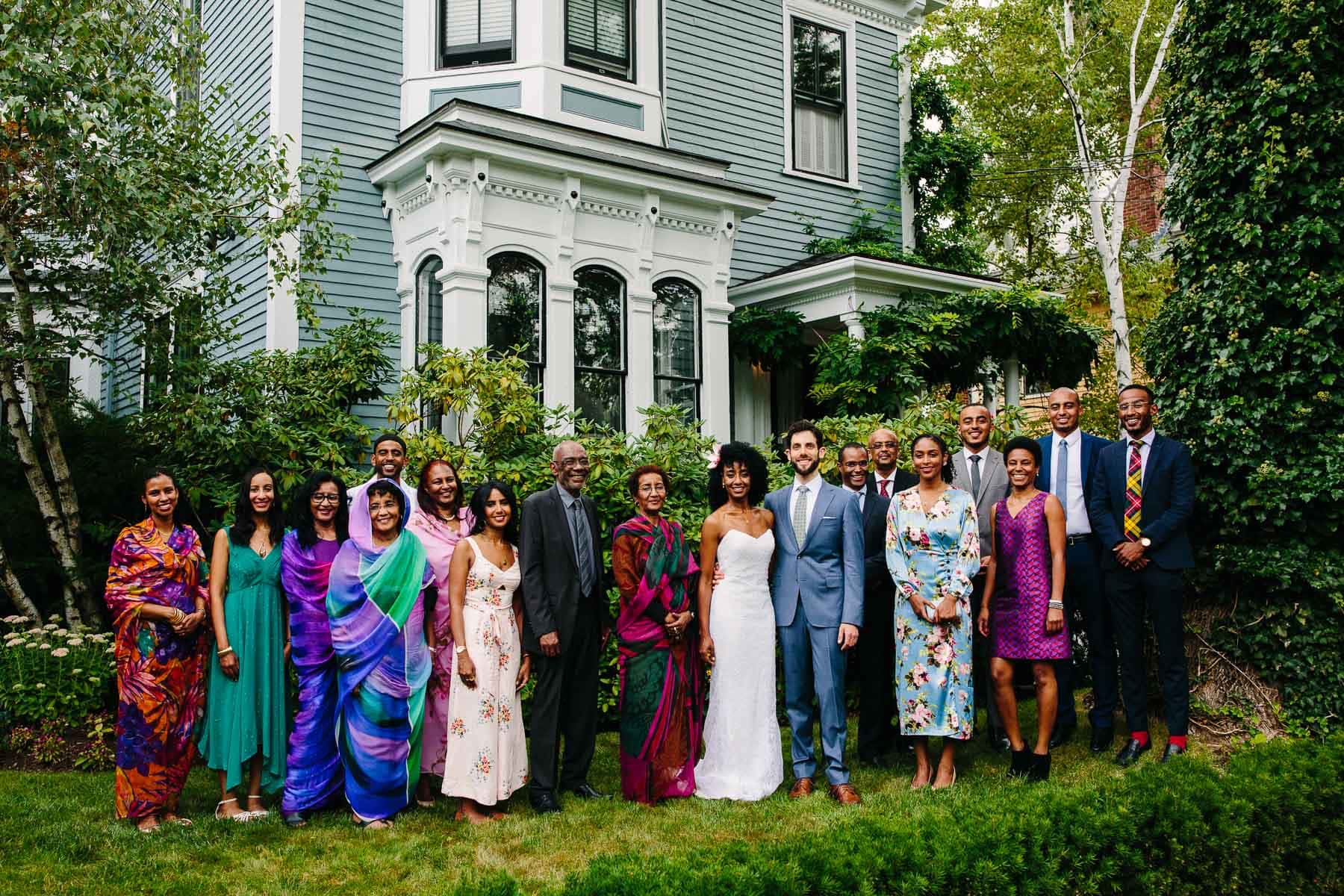 family portraits at a Cambridge backyard wedding | Kelly Benvenuto Photography