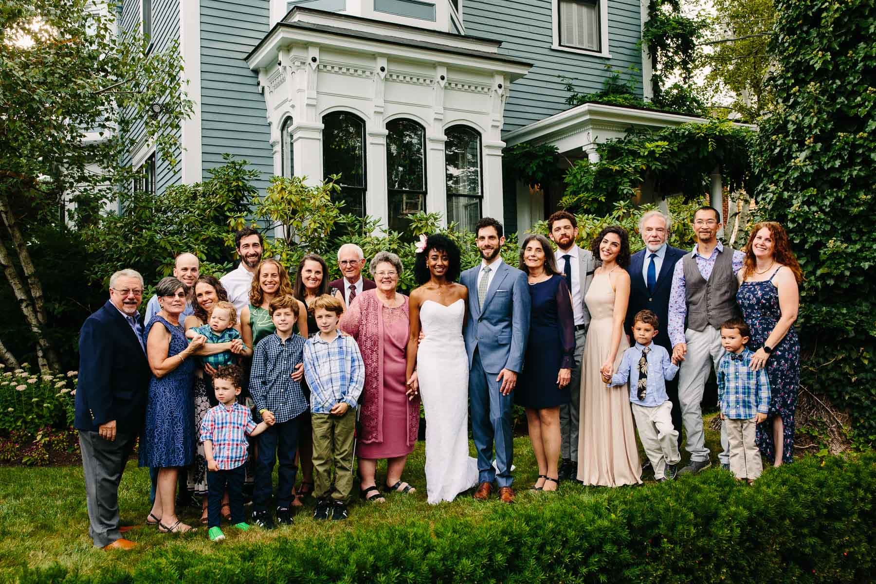 family portraits at a Cambridge backyard wedding | Kelly Benvenuto Photography
