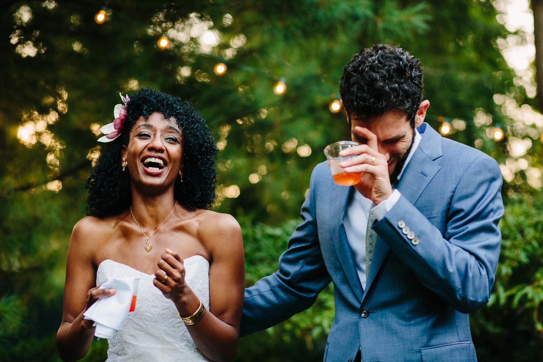 emotional reactions to toasts at a backyard Cambridge wedding | Kelly Benvenuto Photography