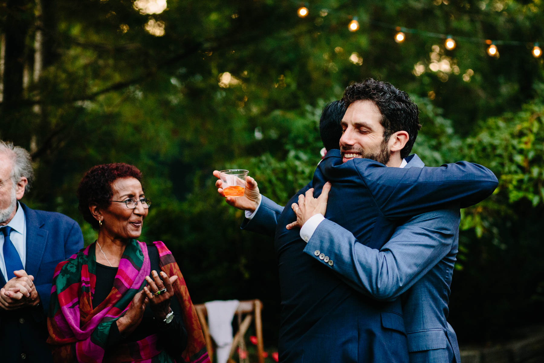 weddings toasts in the backyard, Cambridge MA | Kelly Benvenuto Photography