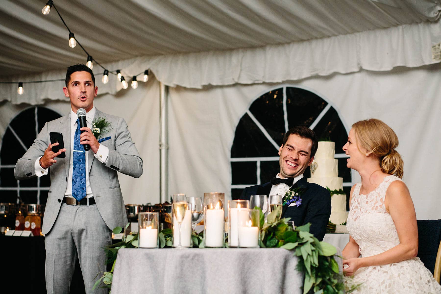 wedding reception toast | Kelly Benvenuto Photography