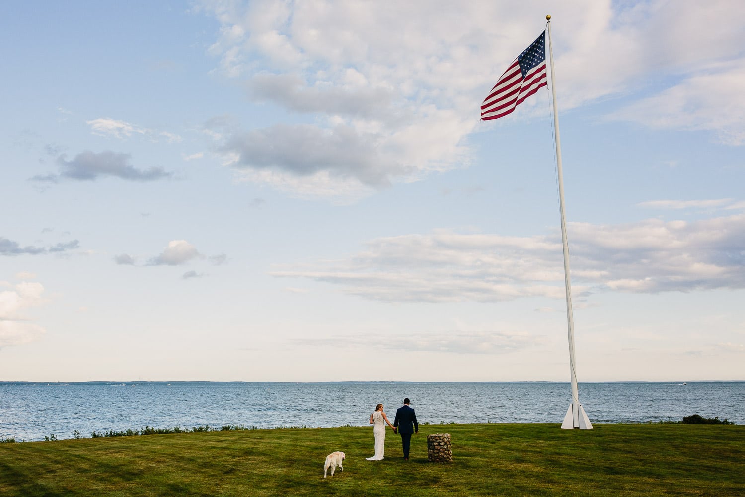 couple wedding photography at backyard wedding Massachusetts