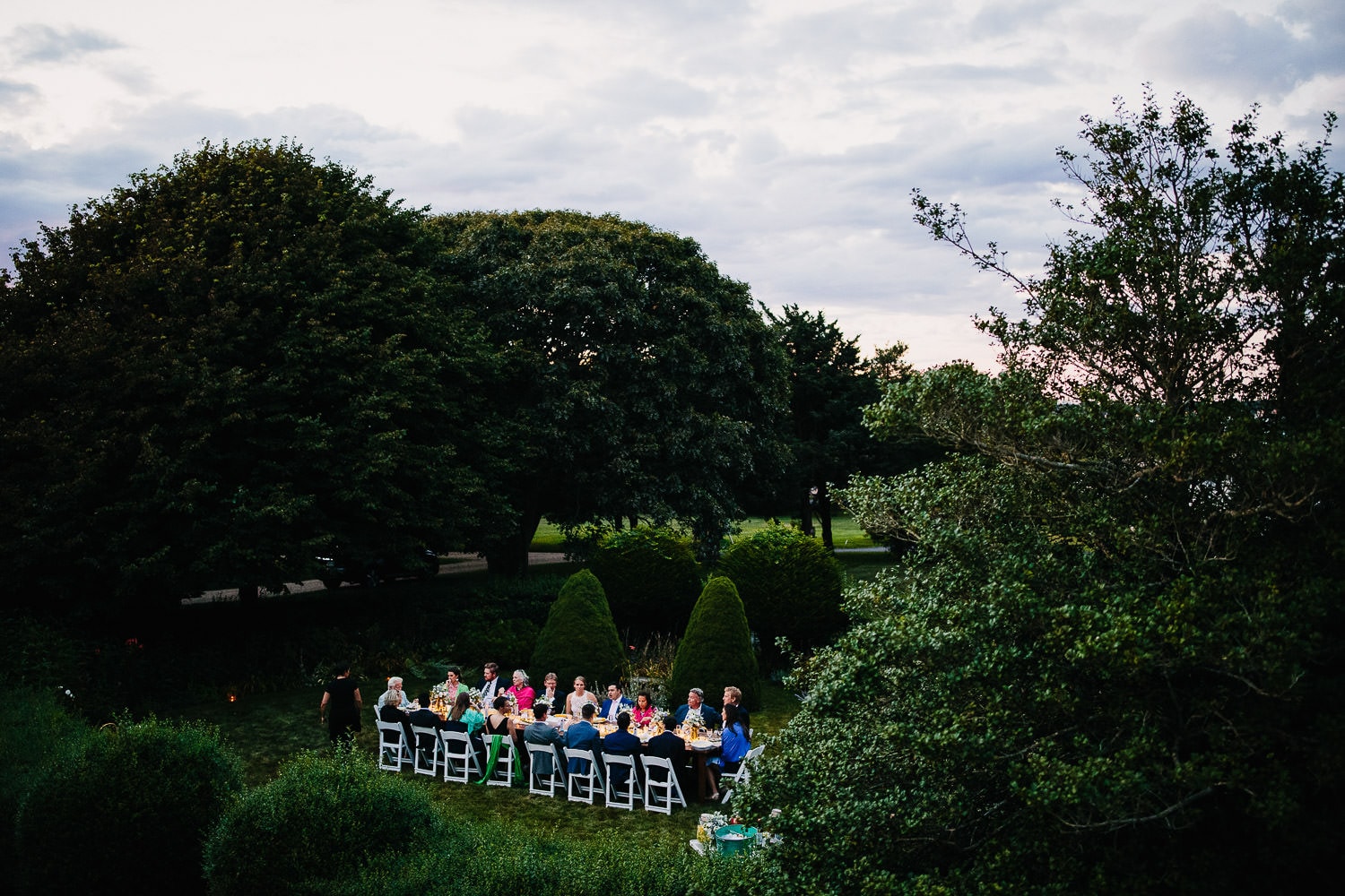 intimate backyard wedding reception, Marion, MA