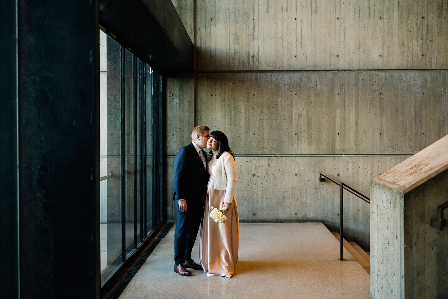 portrait of a couple after their wedding at boston city hall